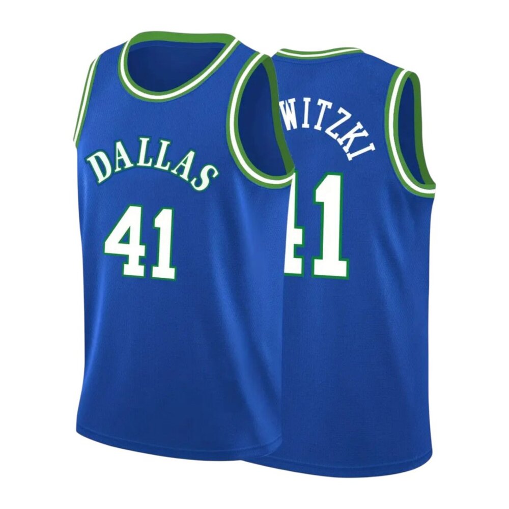 Dallas Mavericks Mavs Dirk Nowitzki #41 Basketball Jersey Stitched Blue